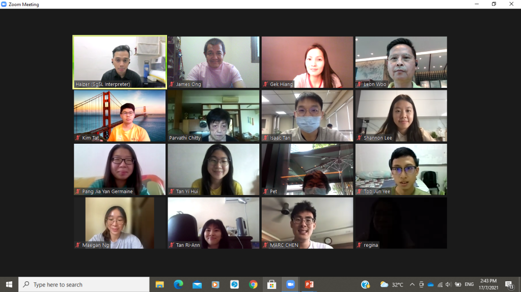 Screenshot of Zoom session showing the participants. 